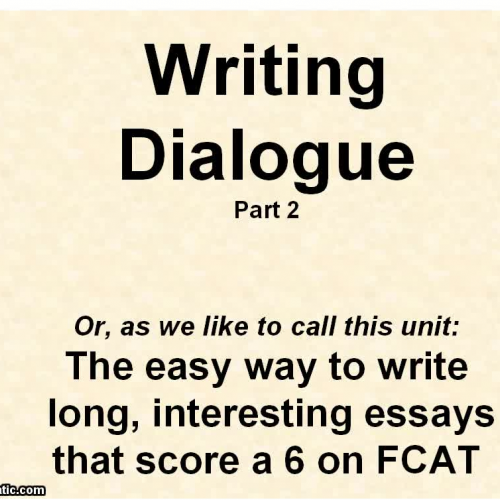 Assignment 38- Writing Dialogue Part 2