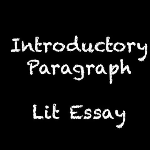 Intro Paragraph Lit Essay