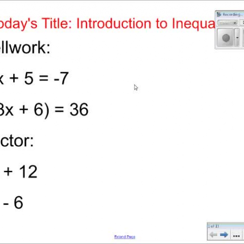 Solving Inequalities