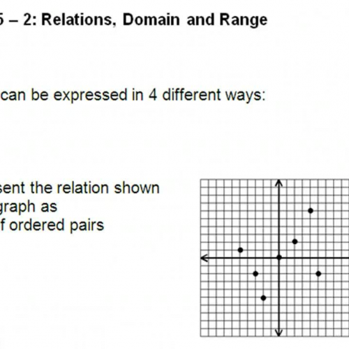 A # 5 - 2 Relations, Domain and Range
