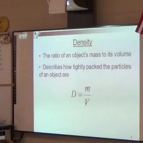 Physical Science Unit 2 Density