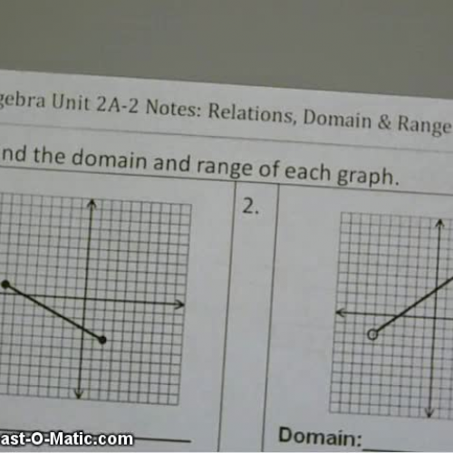 2A-2 Day 2 Relations, Domain, &amp; Range