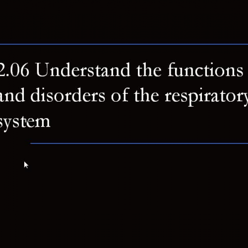 2.06 Functions &amp; Disorders of Respiratory