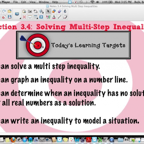 Lesson 3.4 Solving Multi Step Inequalities