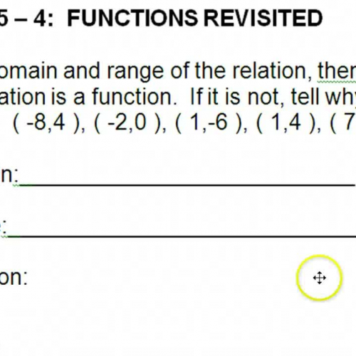 TOPIC # 5 - 4 Functions Revisited