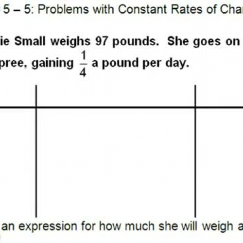 TOPIC # 5 - 5 Problems with Constant Rates of