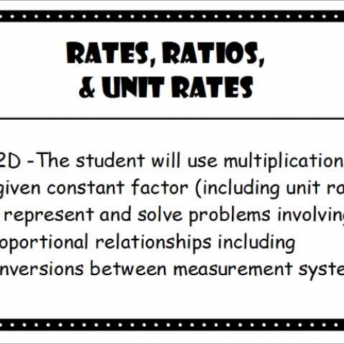 07 Rates, Ratios, and Unit Rates