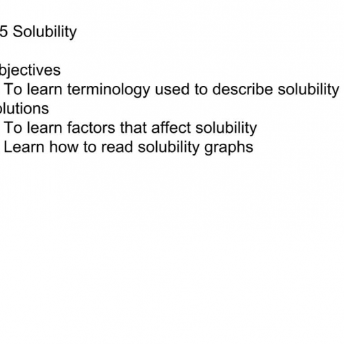 Chem2.5 Solubility