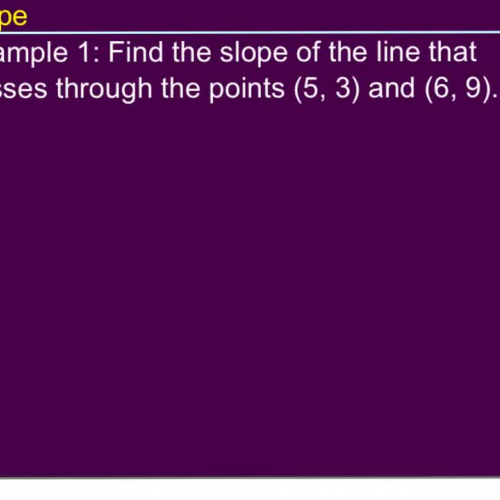 Slope of a Line
