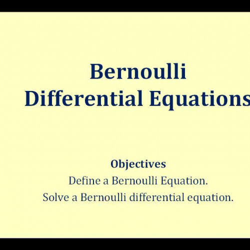 Bernoulli D E Part3