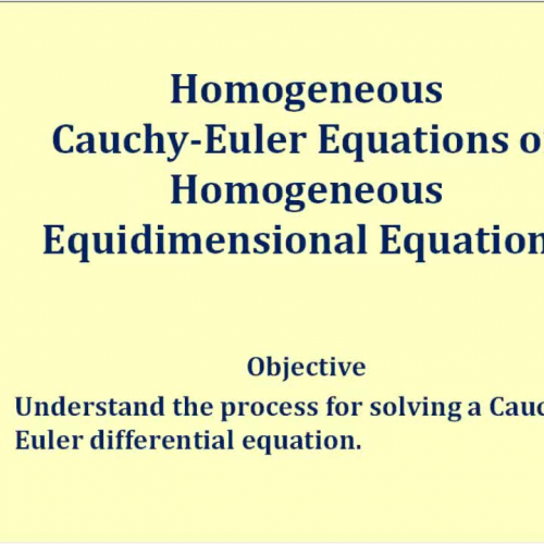 Cauchy Euler Derive Aux Equation