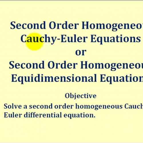 Cauchy Euler Second Order Homo Ex1