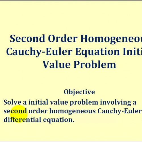 Cauchy Euler Second Order Homo I V P