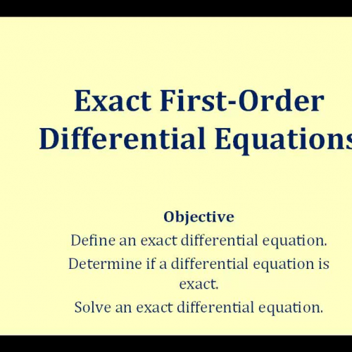 Exact First Order D E1