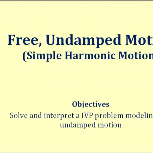 Free Undamped Motion