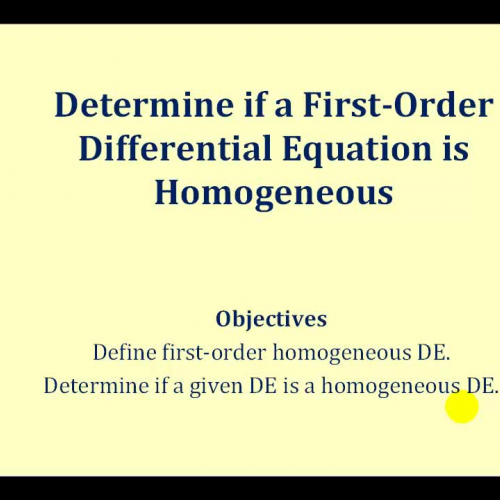 Homogeneous D E1