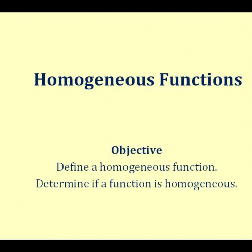 Homogeneous Functions