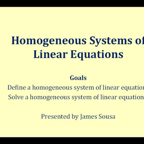 Homogeneous Sys Lin Eq