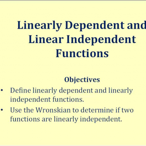 Linear Independent Functions