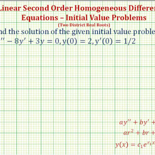Second Order Linear Homo D E_2 Dist Roots I V