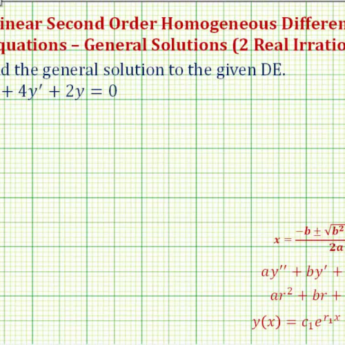 Second Order Linear Homo D E_2 Dist Roots Irr