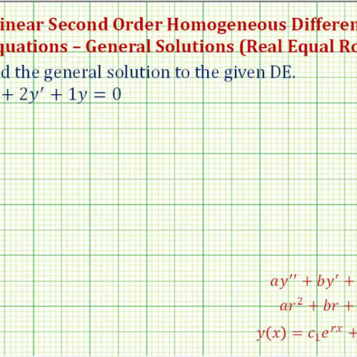 Second Order Linear Homo D E_2 Equal Roots Ex