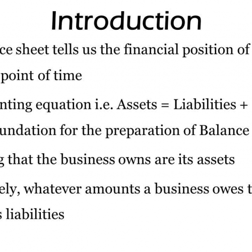 Classification of Assets and Liabilities in a