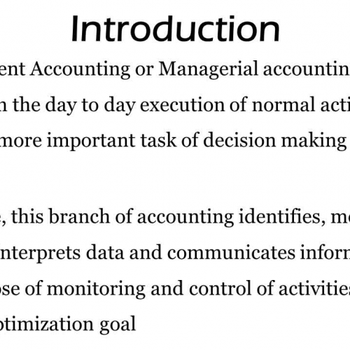 Management Accounting