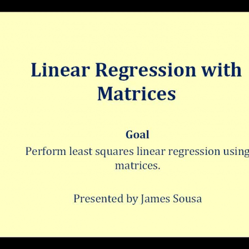 Matrix Linear Regression