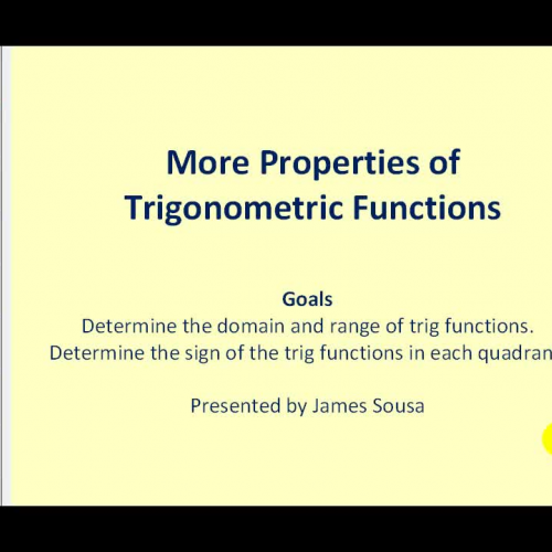 Domain Range Signs Of Trig Functions