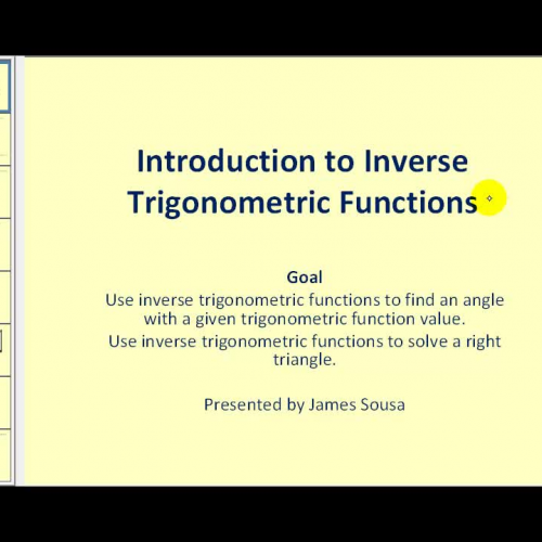 Intro Inv Trig Functions