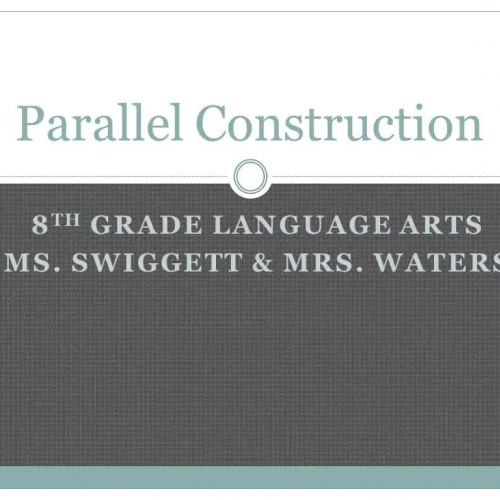 Assignment 44: Parallel Construction