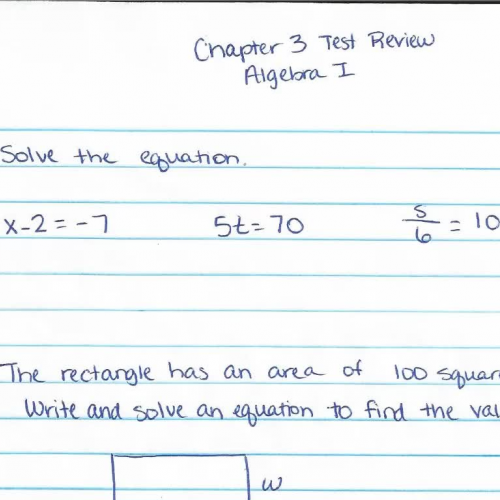 Chapter 3 test review alg 1