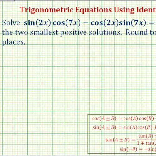 Trig Equation With Sum Diff Identity Ex