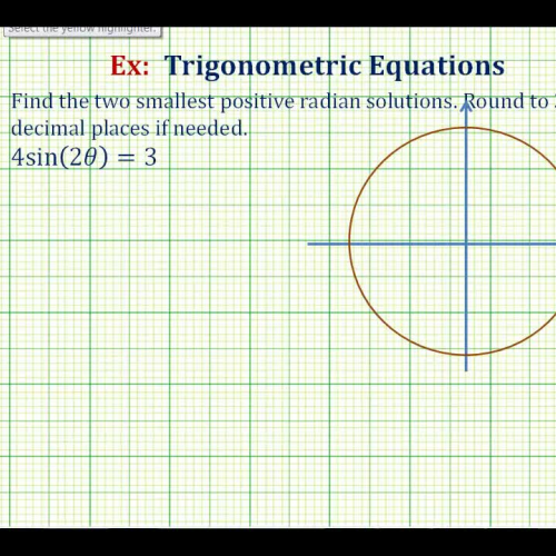 Trig Equations Round Radain Double Angle Rad 