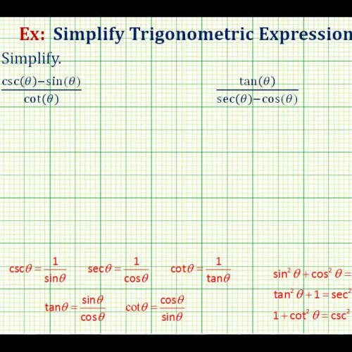 Trig Expressions Fraction Simplify Ex2