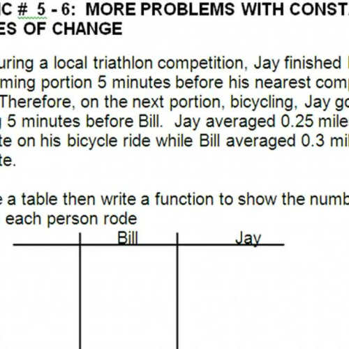 TOPIC # 5 - 6 More Problems with Constant Rat