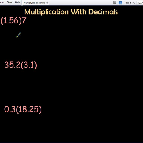 multiplication with decimals