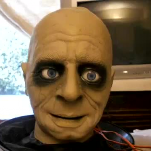 DIY Halloween animatronics talking head - aud