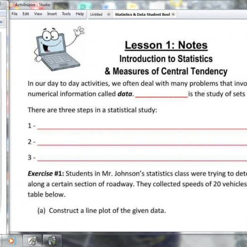 Lesson 1 - Intro to Statistics &amp; Central 