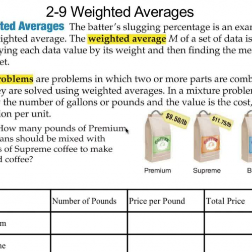 2-9 Weighted Averages Mixtures