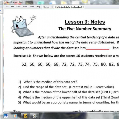 Lesson 3 - The Five Number Summary