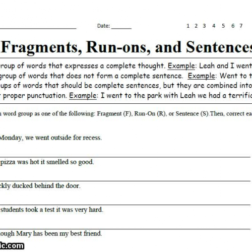 Fragments, Run-ons,  and Sentences