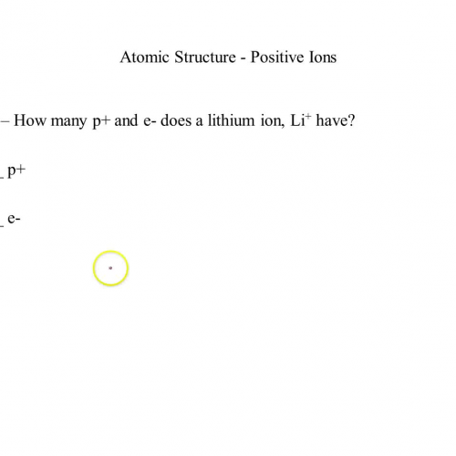 examples - atomic structure + ions