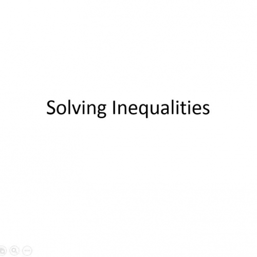 Solving Inequaltties