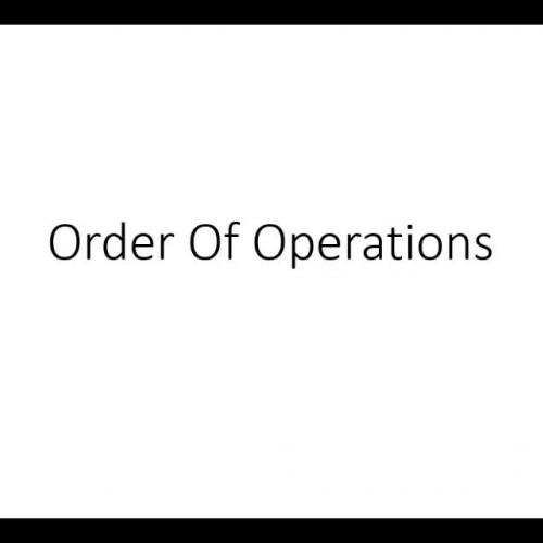 Order of Operations