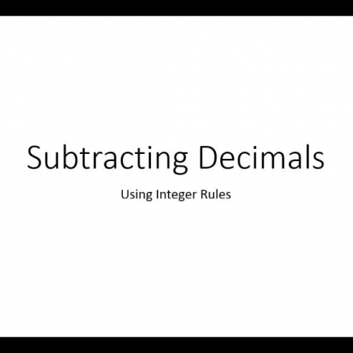 Subtracting Decimals