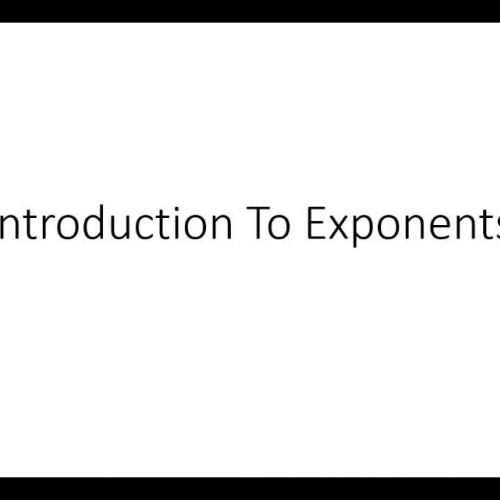 Introduction To Exponents