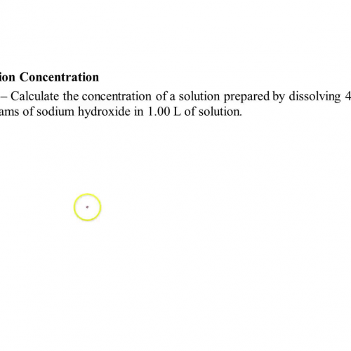 example 1 - calculation of molarity