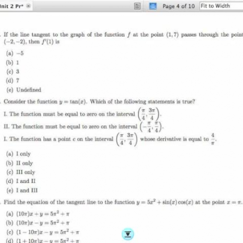 Unit 2 Practice Exam Problem 9